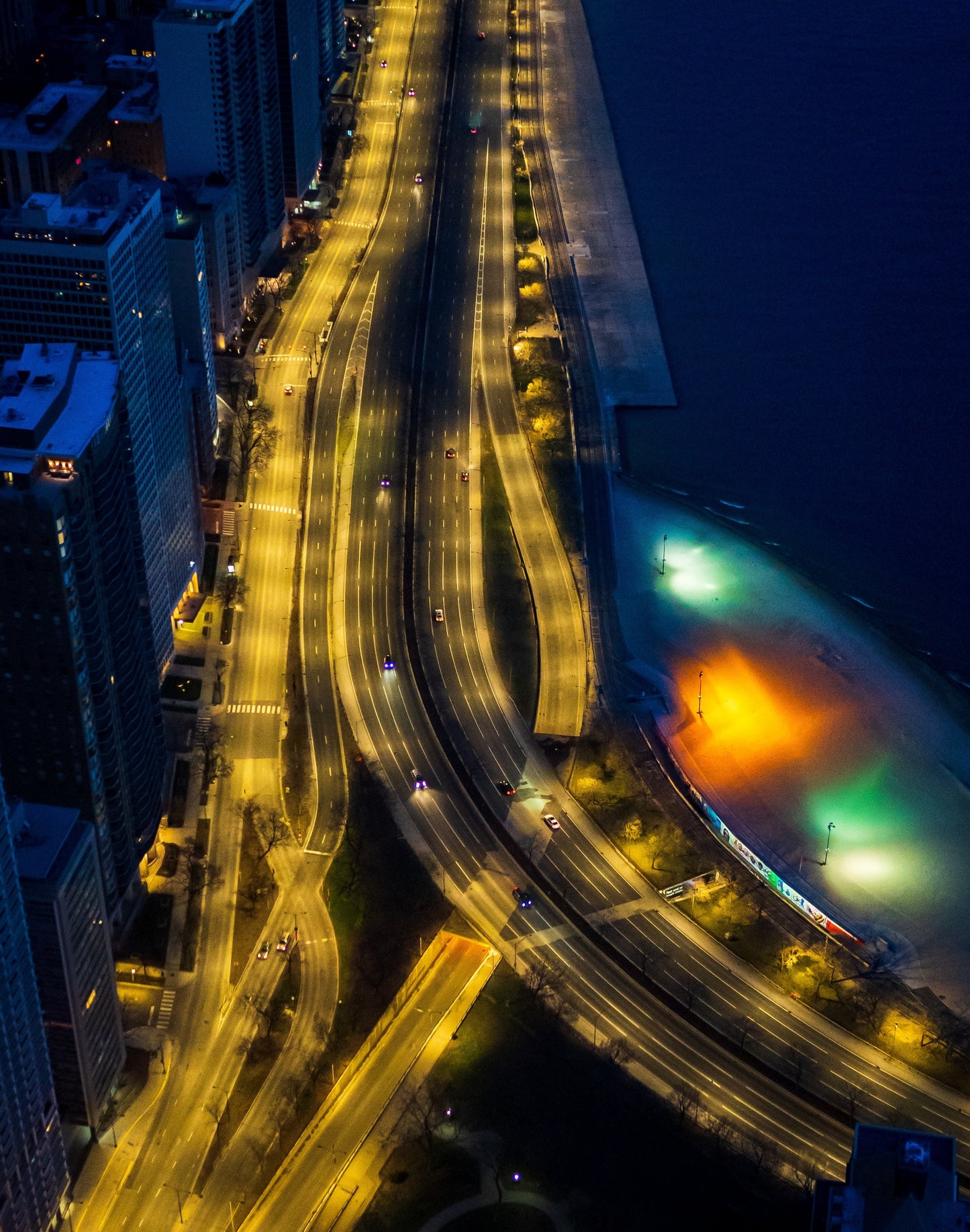 OAK STREET BEACH AT NIGHT